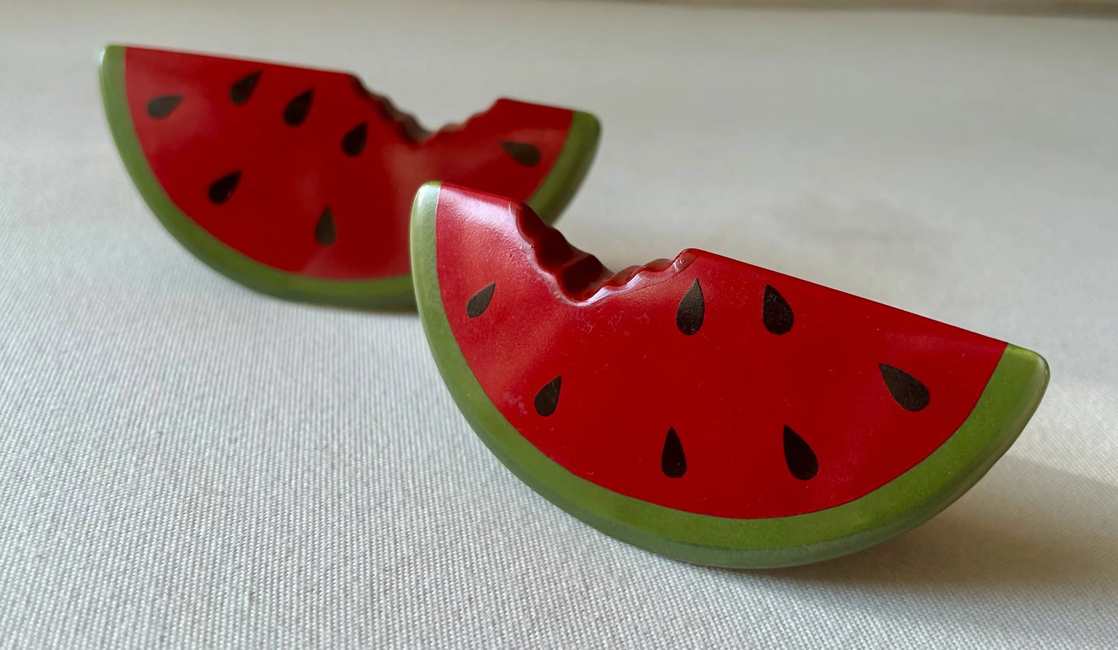 Trompe-l'Oeil Americana Ceramic Watermelon Salt and Pepper Shakers- A Pair - 8