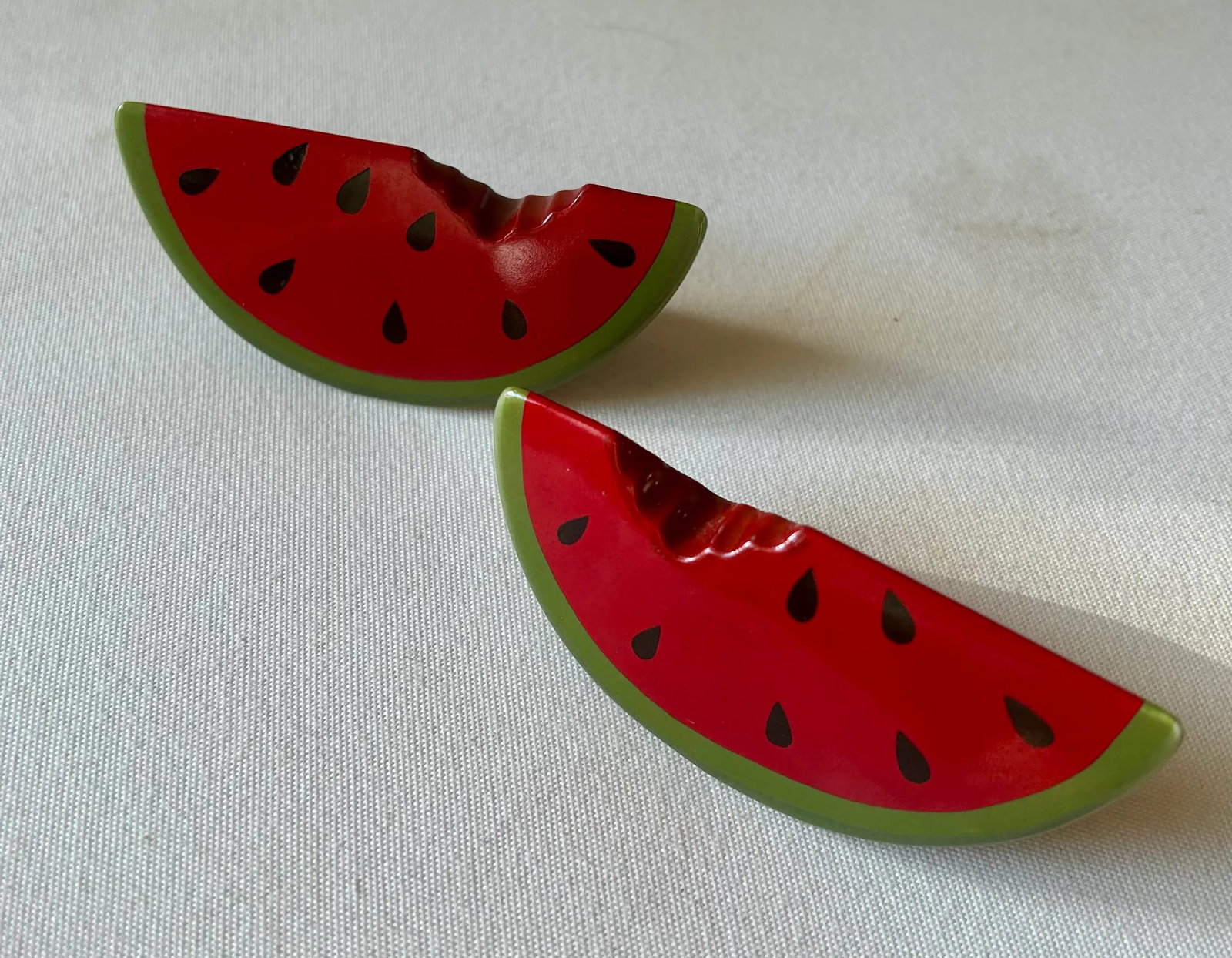 Trompe-l'Oeil Americana Ceramic Watermelon Salt and Pepper Shakers- A Pair - 9