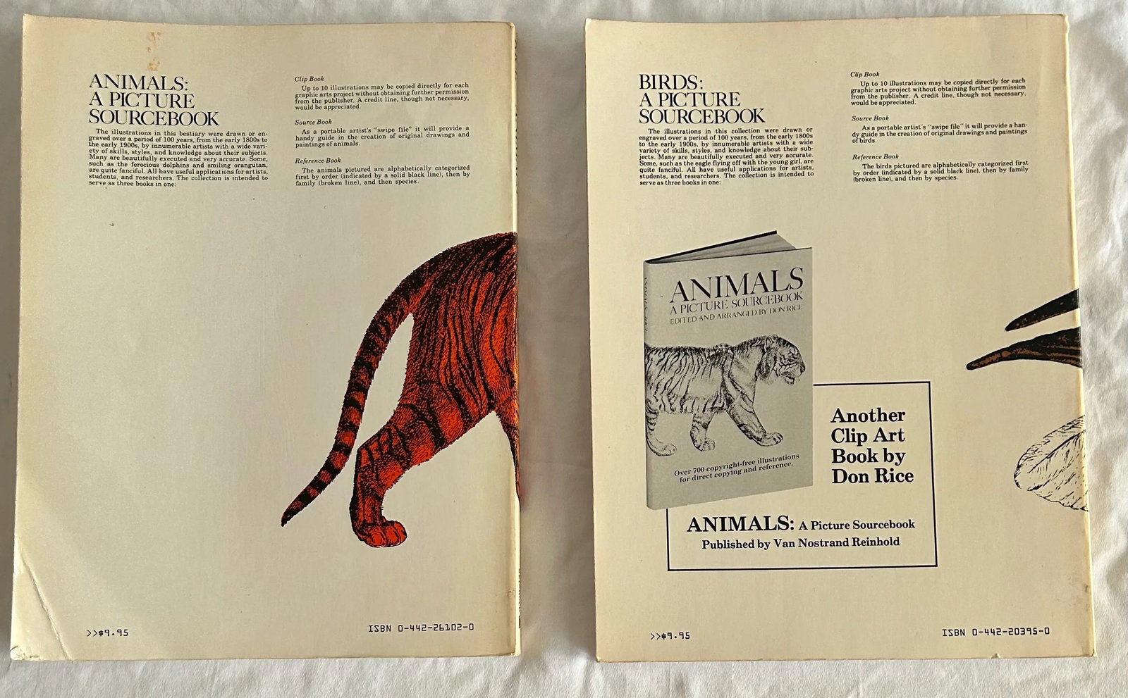 Animals and Birds Picture Sourcebooks, First Editions, Don Rice, 1979, Set of 2 - 3