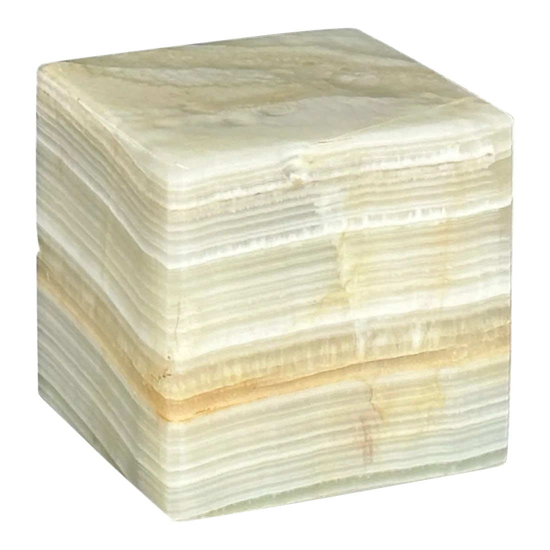 Marble Geometric Cube Paperweight: Use this classic geometric marble cube sculpture as a decor accent on a coffee table, shelf, or home office desk. The hefty decorative marble object could be used as a paperweight or a single bookend 