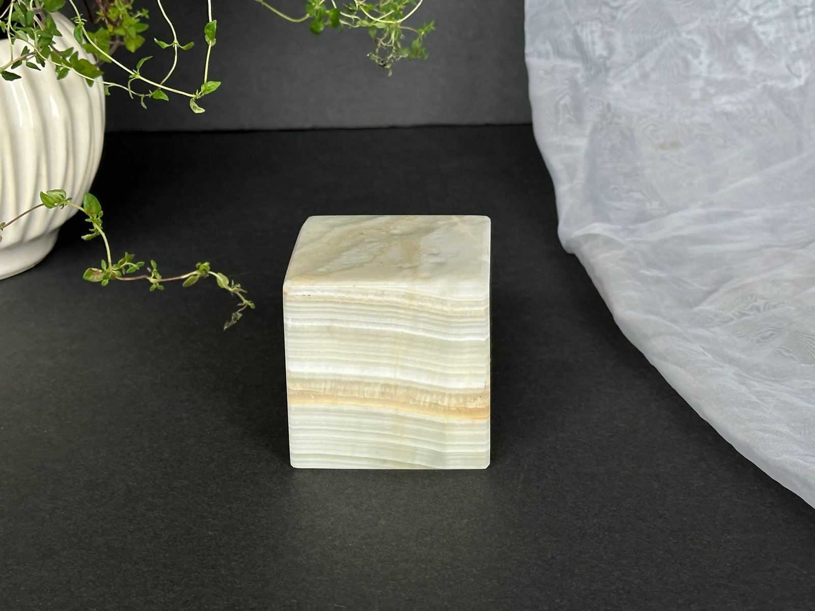 Marble Geometric Cube Paperweight - 2