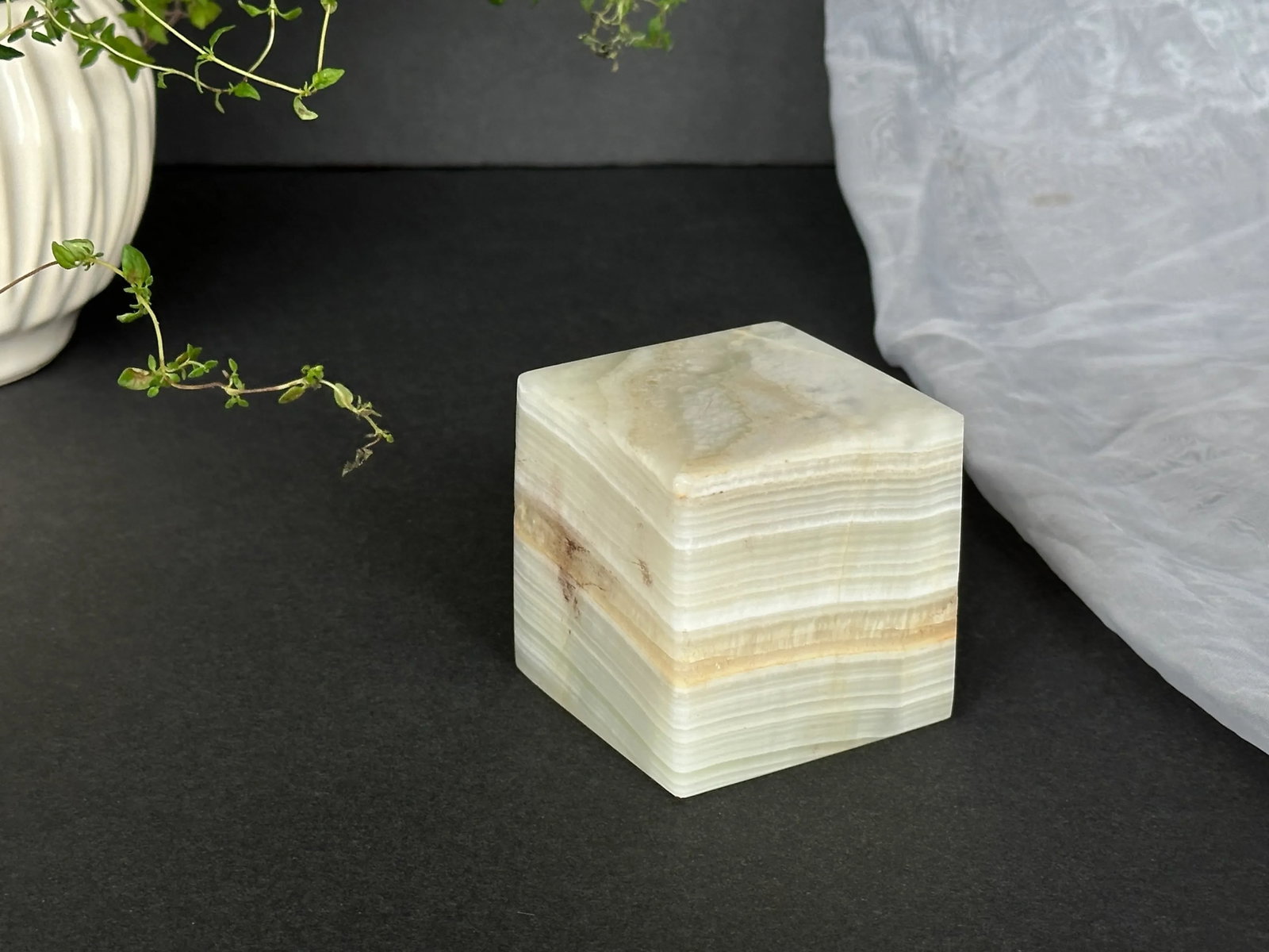Marble Geometric Cube Paperweight - 3