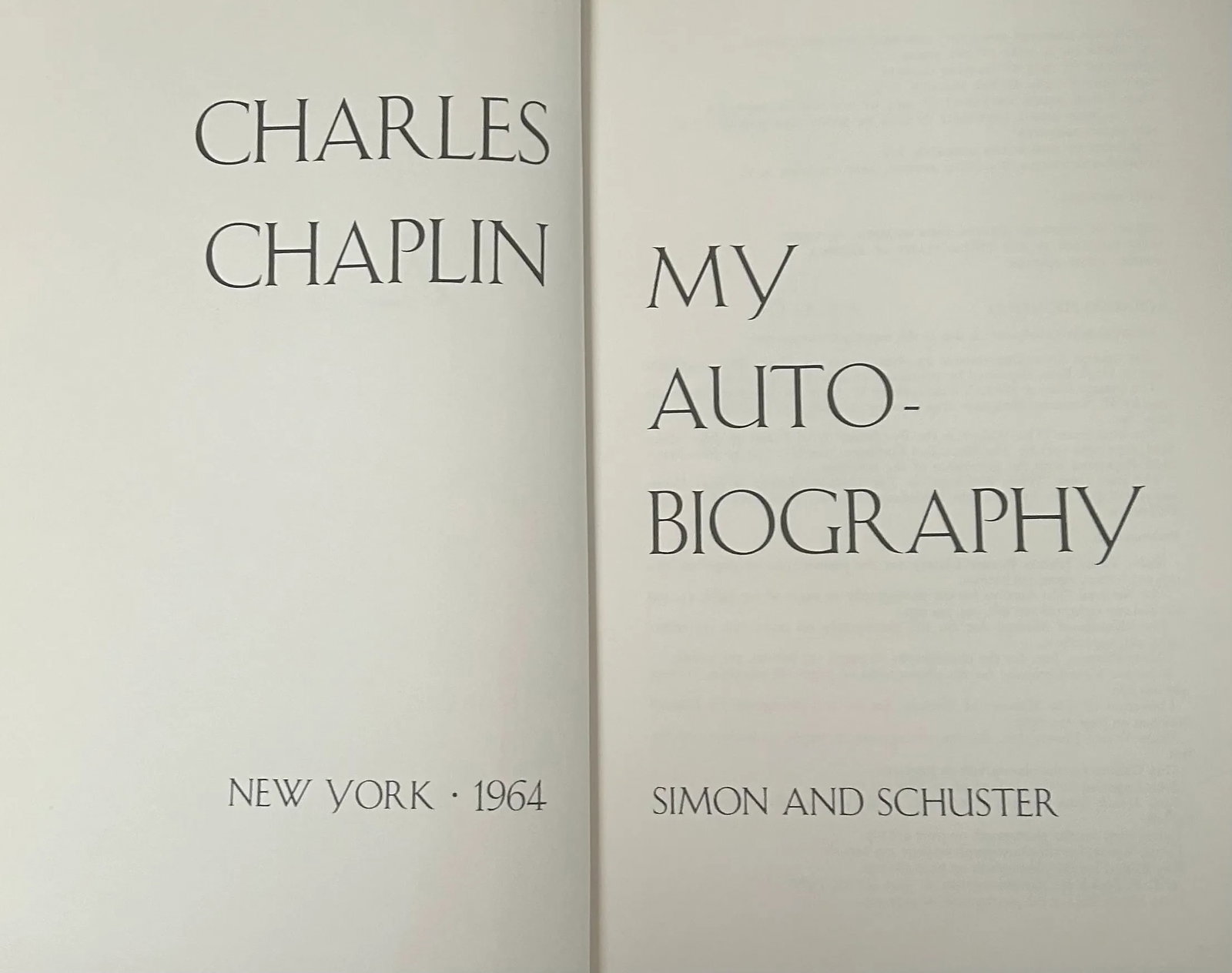 Chaplin My Autobiography by Charles Chaplin, Fist Edition - 3
