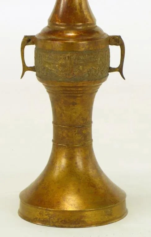 Tall Japanese Gilt Bronze Urn Table Lamp. - 7