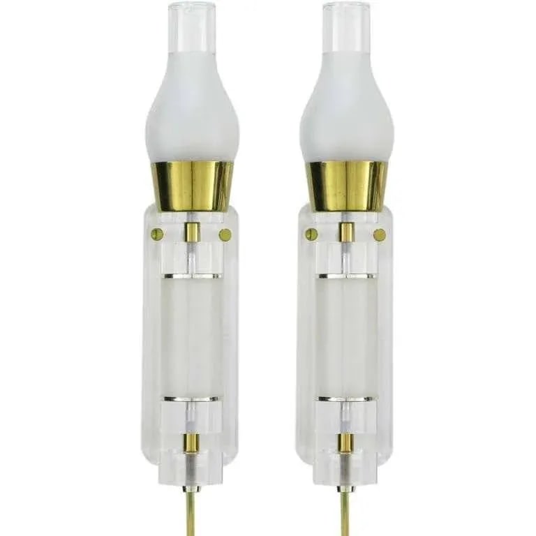 Extraordinary 24" Lucite, Brass & Glass Wall Sconces - a Pair - 7