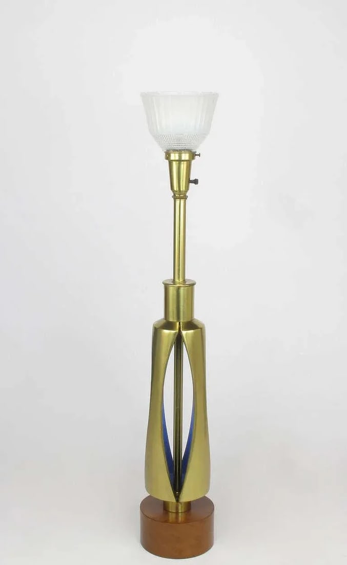 1950s Rembrandt Brass & Azure Blue Table Lamp - 2