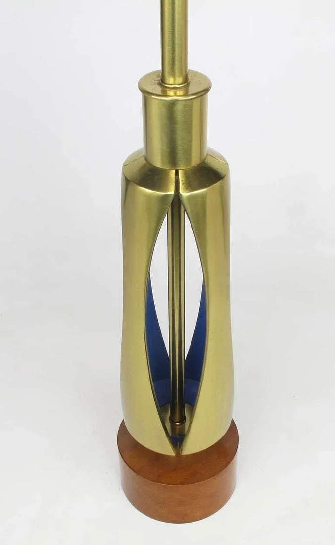 1950s Rembrandt Brass & Azure Blue Table Lamp - 7
