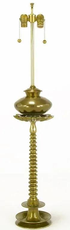 French Moderne Solid Brass Segmented Table Lamp - 2