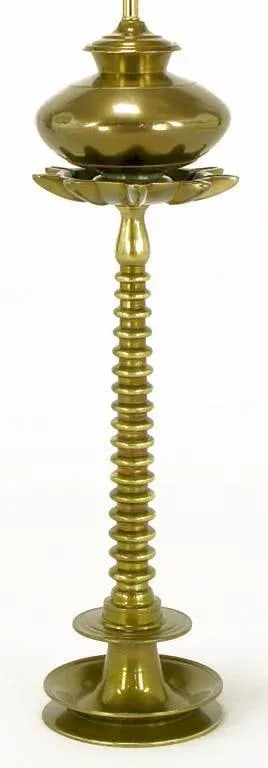 French Moderne Solid Brass Segmented Table Lamp - 3