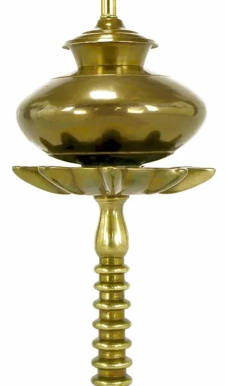 French Moderne Solid Brass Segmented Table Lamp - 4