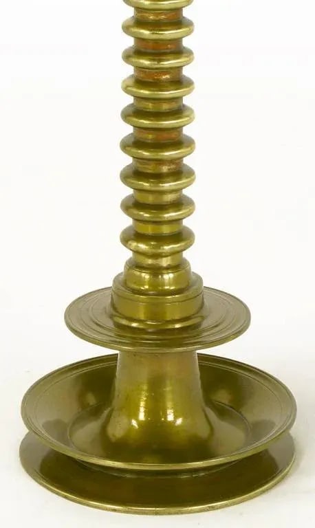 French Moderne Solid Brass Segmented Table Lamp - 6
