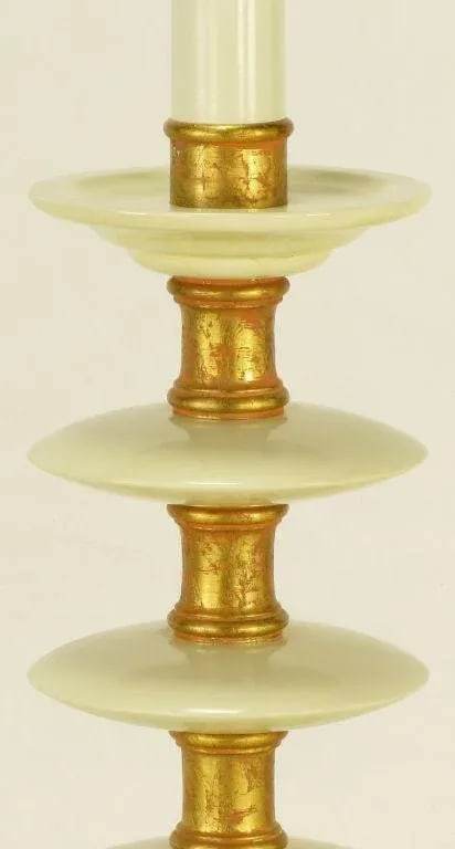 50" Water Gilt & White Lacquer Four-Tier Table Lamp - 5