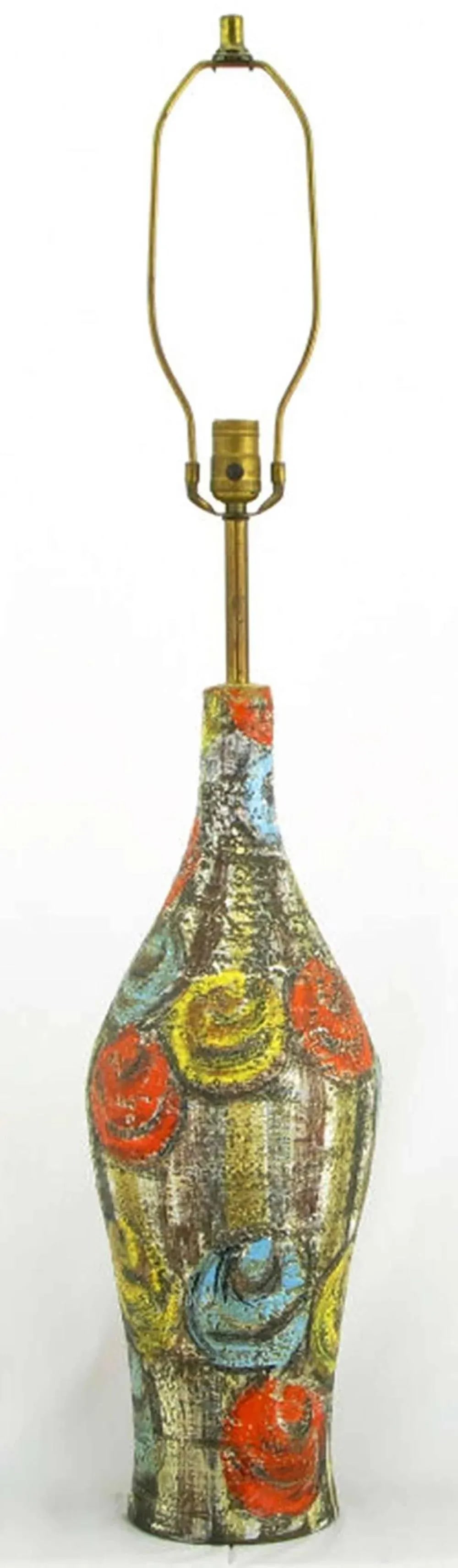 Raymor Italian Hand Glazed Colorful Abstract Ceramic Table Lamp - 2