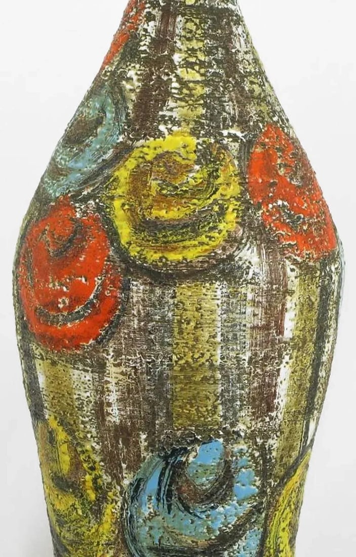 Raymor Italian Hand Glazed Colorful Abstract Ceramic Table Lamp - 3