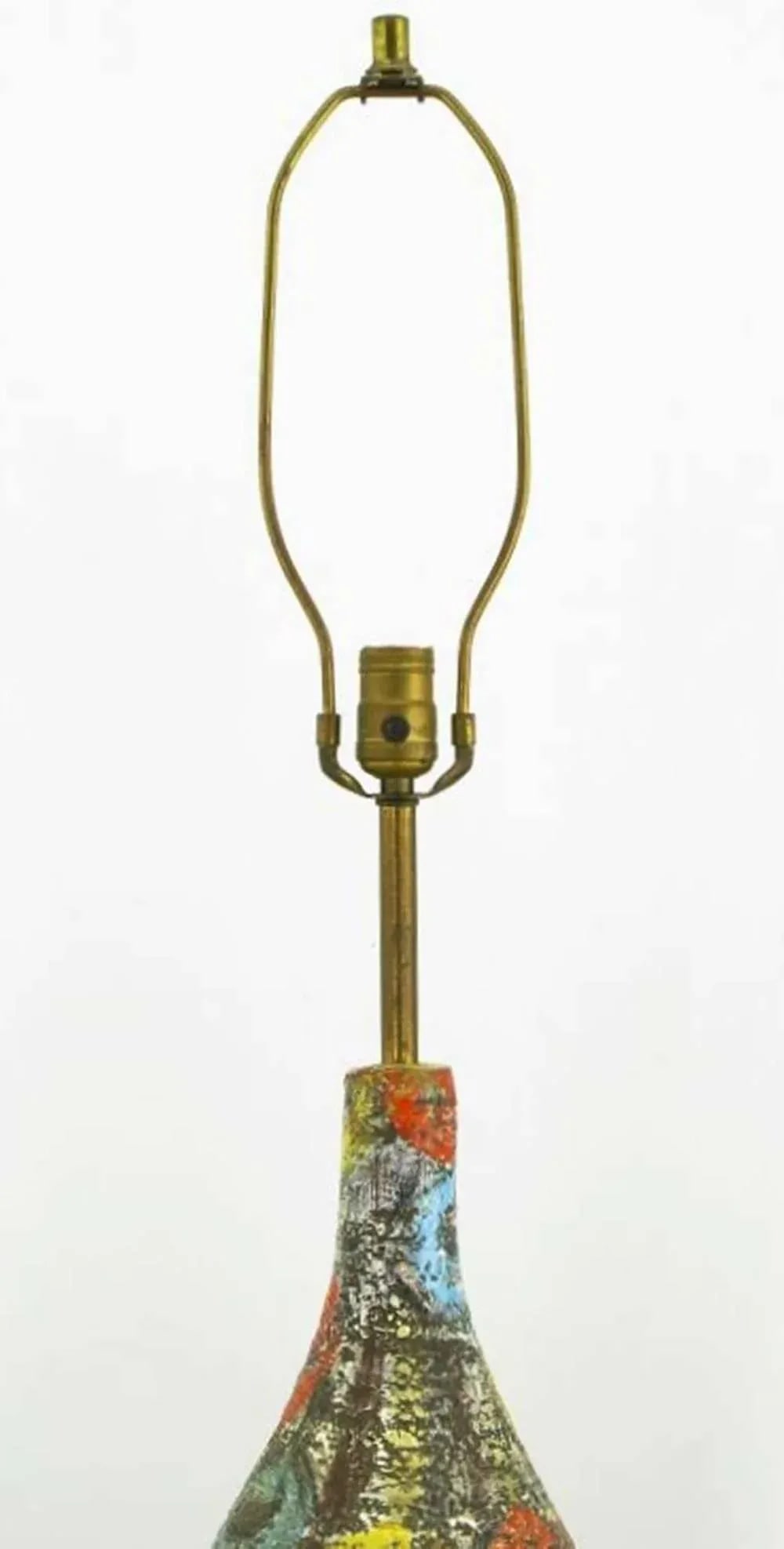 Raymor Italian Hand Glazed Colorful Abstract Ceramic Table Lamp - 7