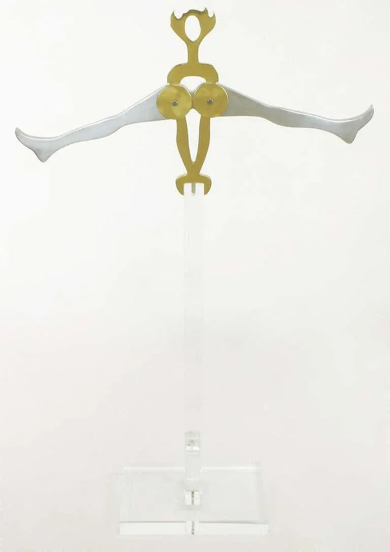 Eichengreem & Gensburg Brass & Aluminum Gymnast Sculpture on Lucite Stand - 2
