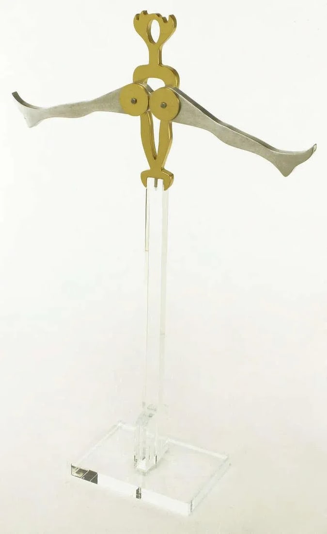 Eichengreem & Gensburg Brass & Aluminum Gymnast Sculpture on Lucite Stand - 3