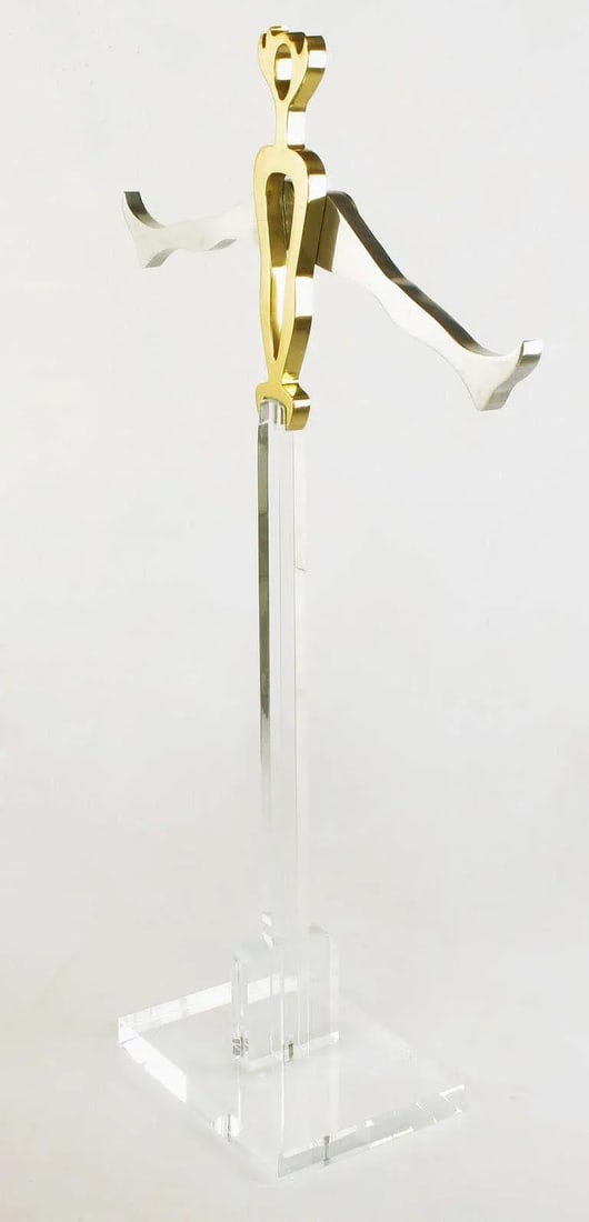 Eichengreem & Gensburg Brass & Aluminum Gymnast Sculpture on Lucite Stand - 4