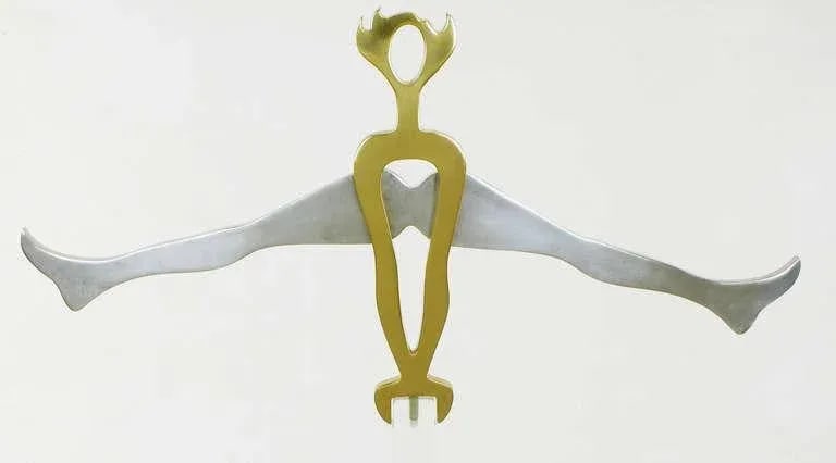 Eichengreem & Gensburg Brass & Aluminum Gymnast Sculpture on Lucite Stand - 7