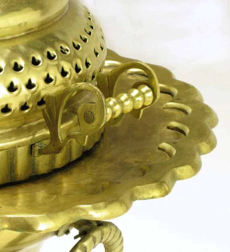 Moroccan Pierced and Ornamented Brass Coal Burning Stove - 6
