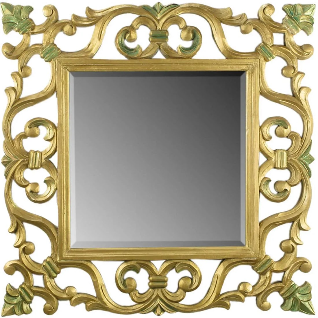 Carved Gilt Wood Mirror With Fleur-De-Lis Detail - 5
