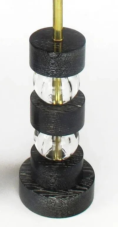 Black Cerused Oak and Crystal Ball Segmented Table Lamps - 4