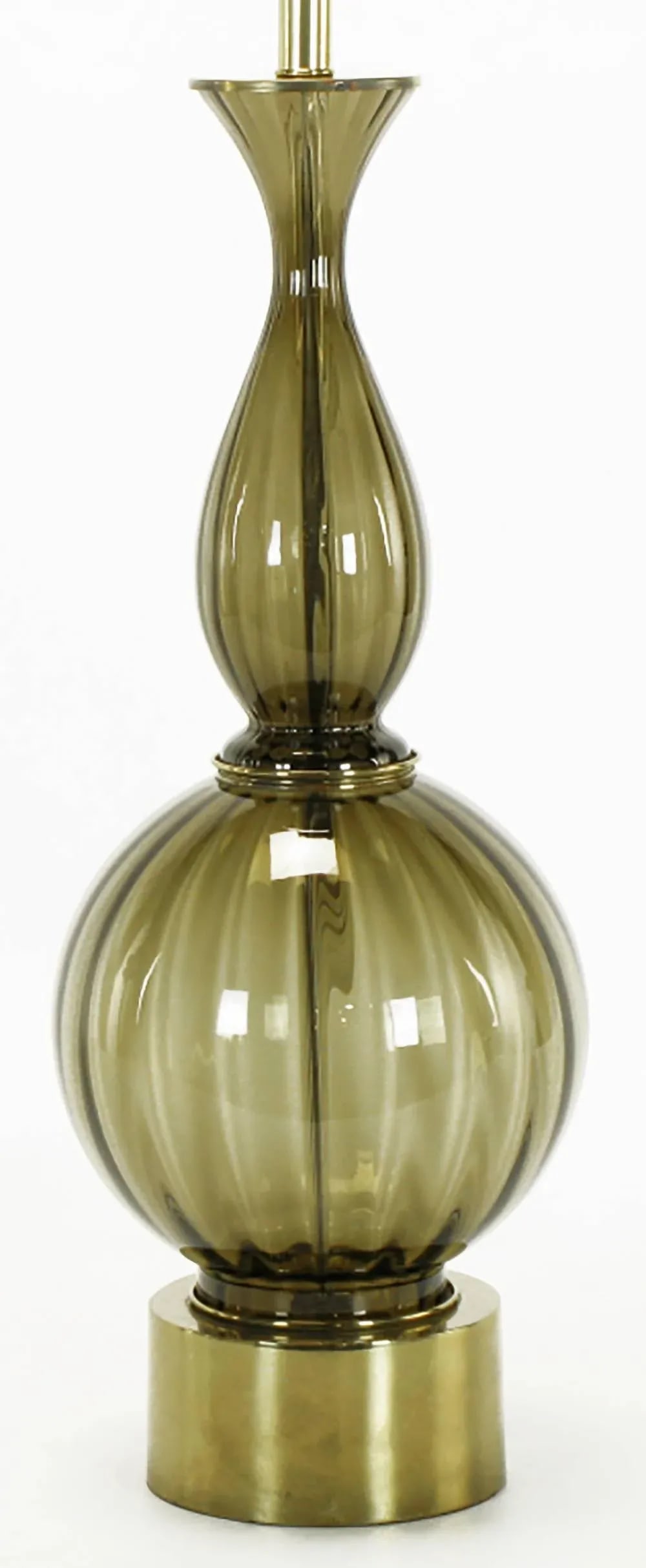Fluted and Smoked Murano Glass Sinuous Table Lamp - 3