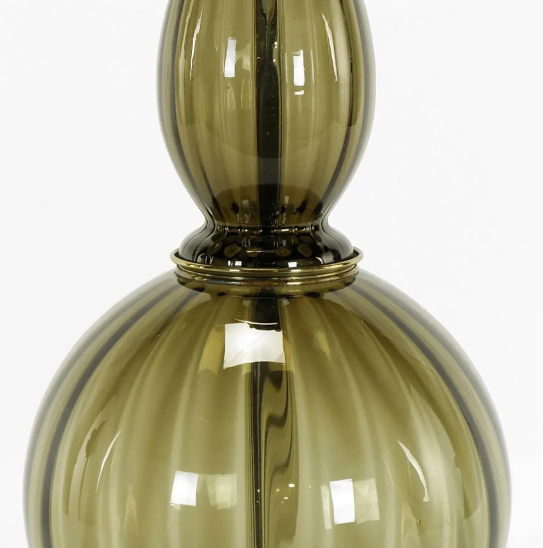 Fluted and Smoked Murano Glass Sinuous Table Lamp - 5