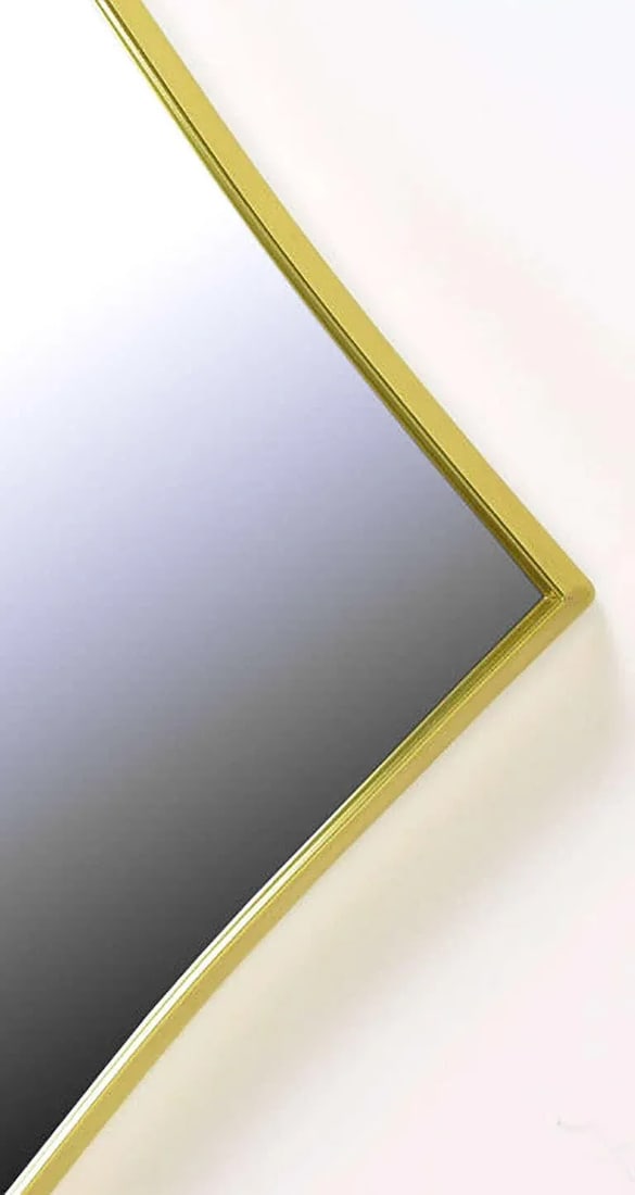 1960s Brass Rhombic Arc Framed Mirror - 4