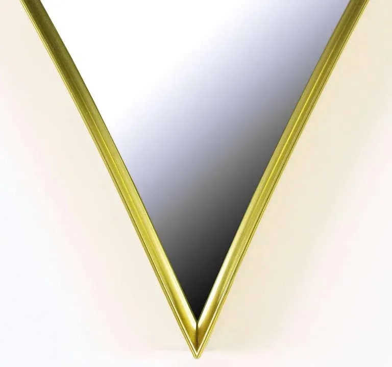 1960s Brass Rhombic Arc Framed Mirror - 5