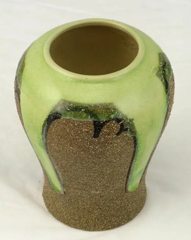 Ginger Jar Shaped Vase in Celery & Rough Sand Glaze - 3