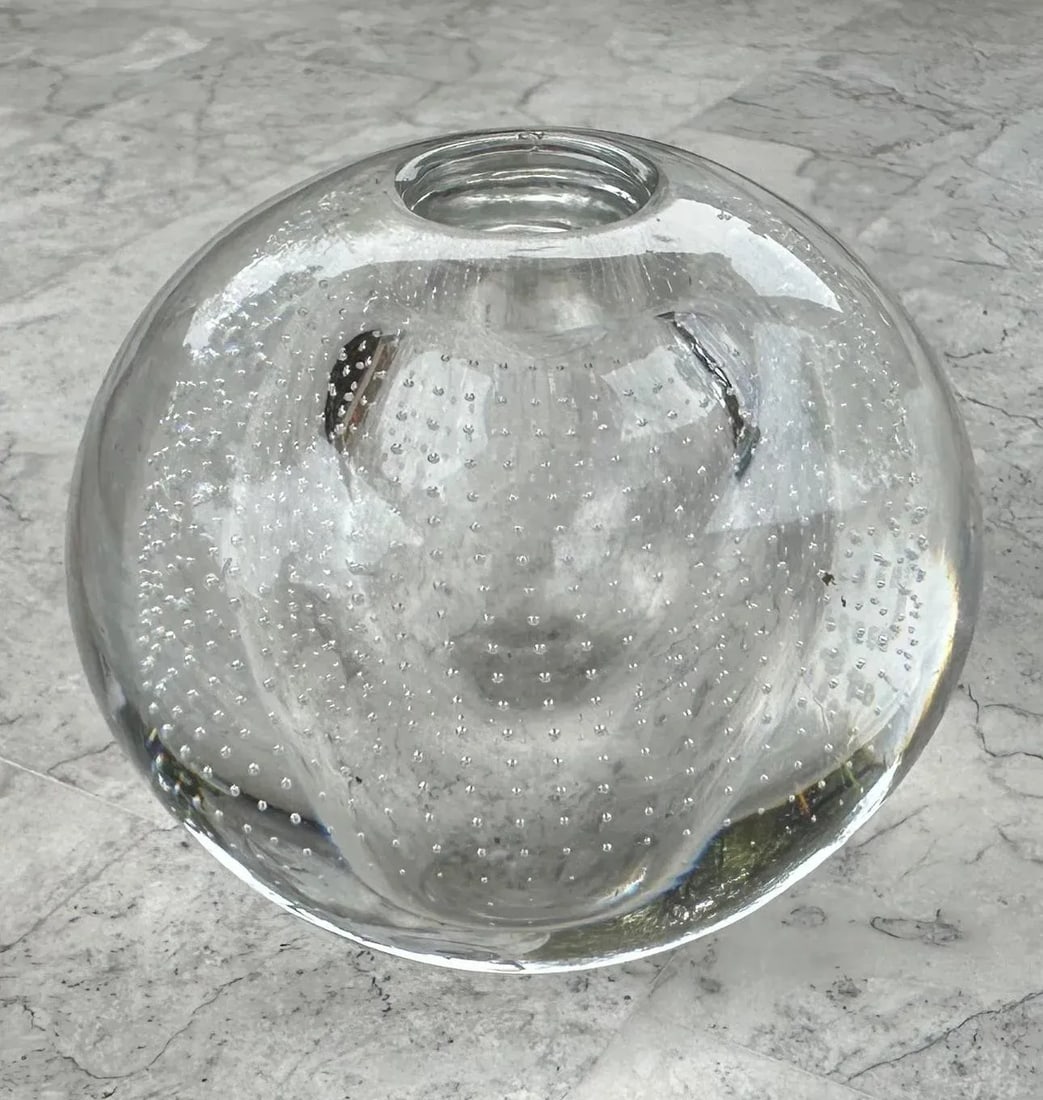 A.d. Copier for Leerdam Clear Glass Spijkervaas Vase With Control Bubbles G9354 - 8