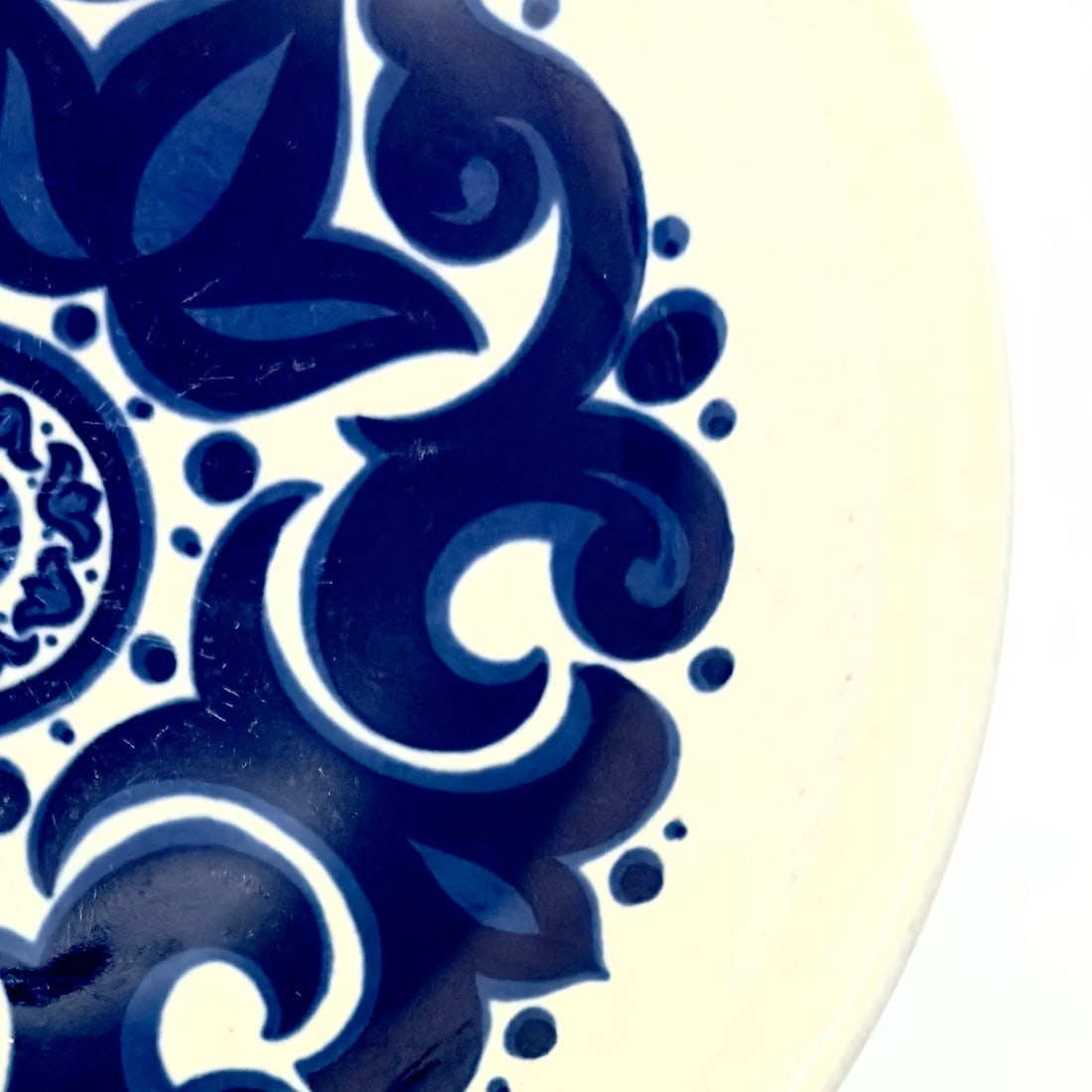 Mid 20th Century Chunky Graphic Blue & White Toledo Design Side Plates by Wedgwood - Set of 4 - 5