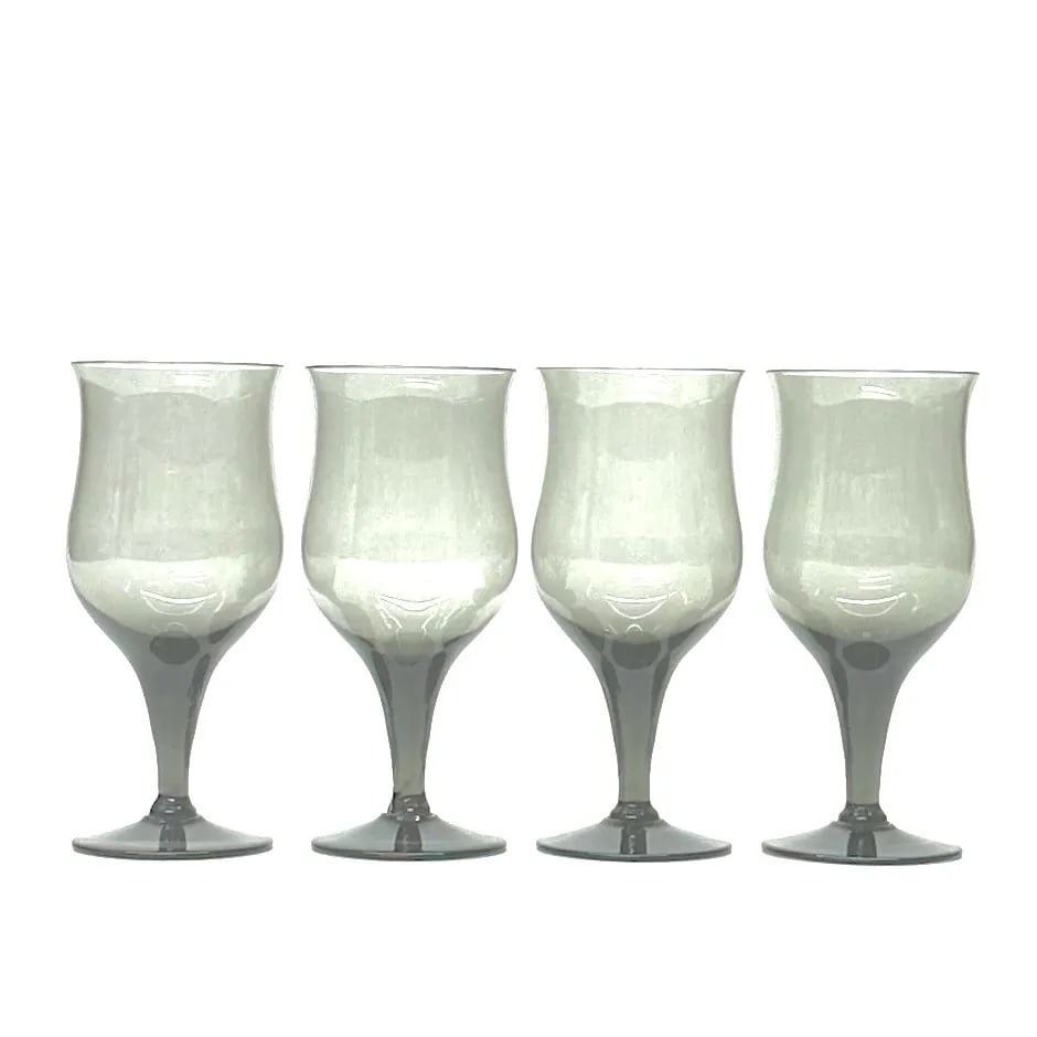 Mid 20th Century Cool Grey Tulip Shaped Aperitif Glasses - Set of 4 - 3