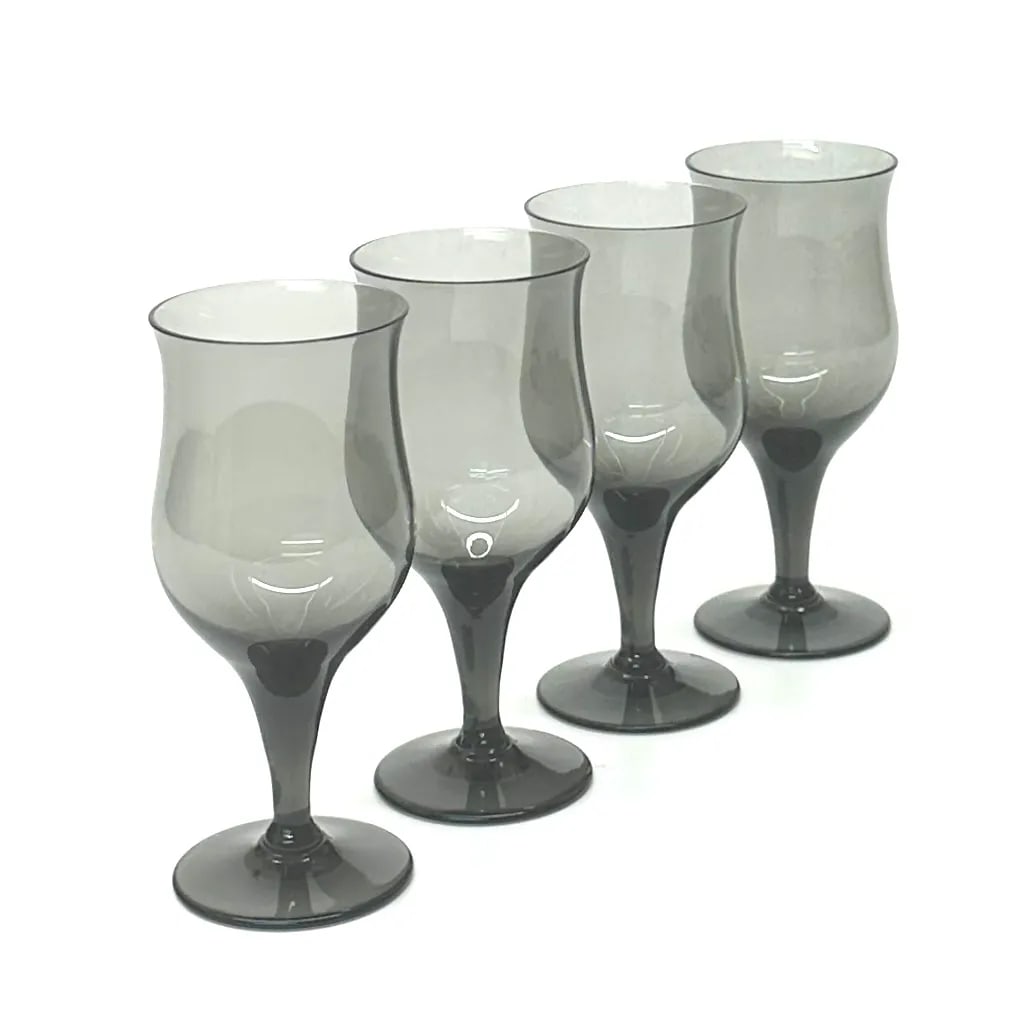 Mid 20th Century Cool Grey Tulip Shaped Aperitif Glasses - Set of 4 - 4
