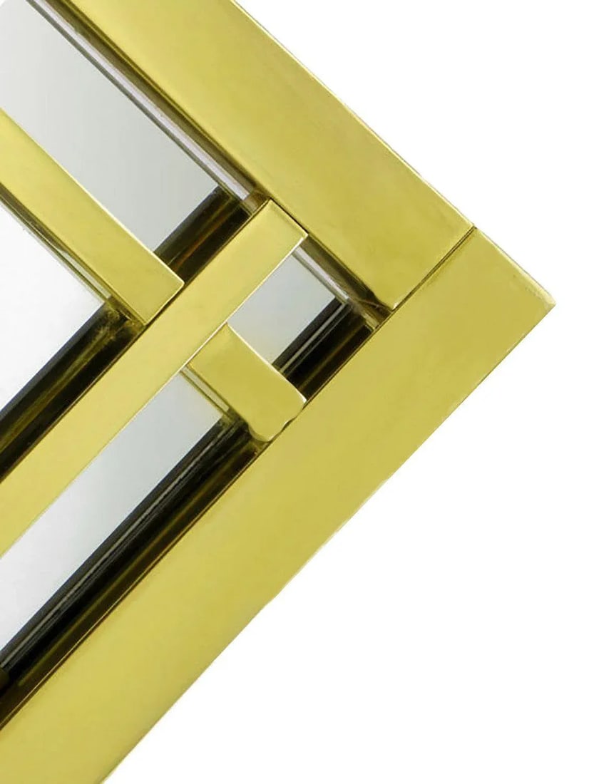 Brass Double Framed Mirror in the Style of Pierre Cardin - 3