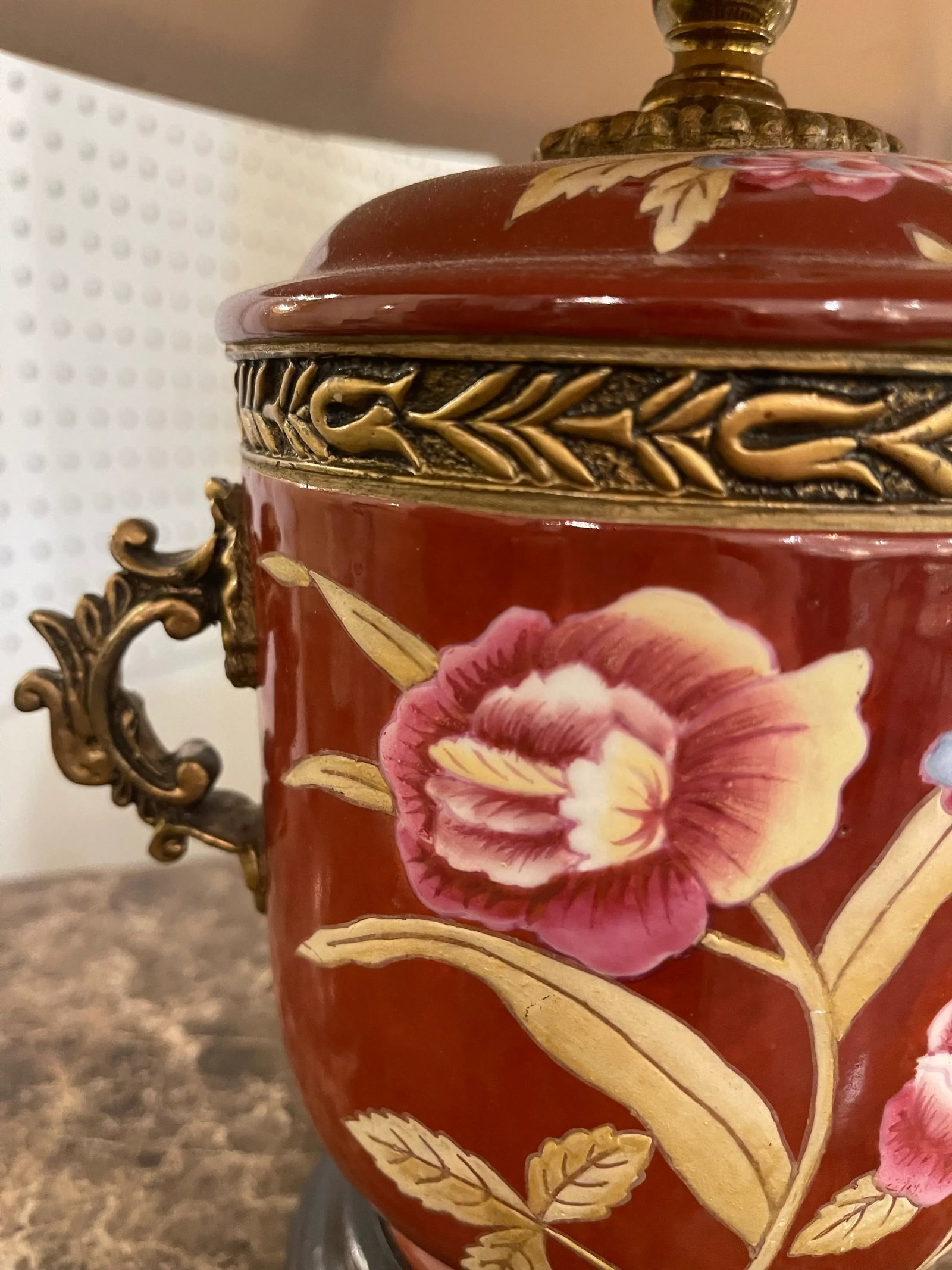 Vintage Floral Table Lamp - 5