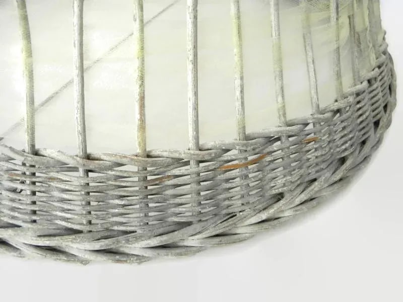 Antique Weathered Silver Wicker Bell by Art Rattan Works - 5