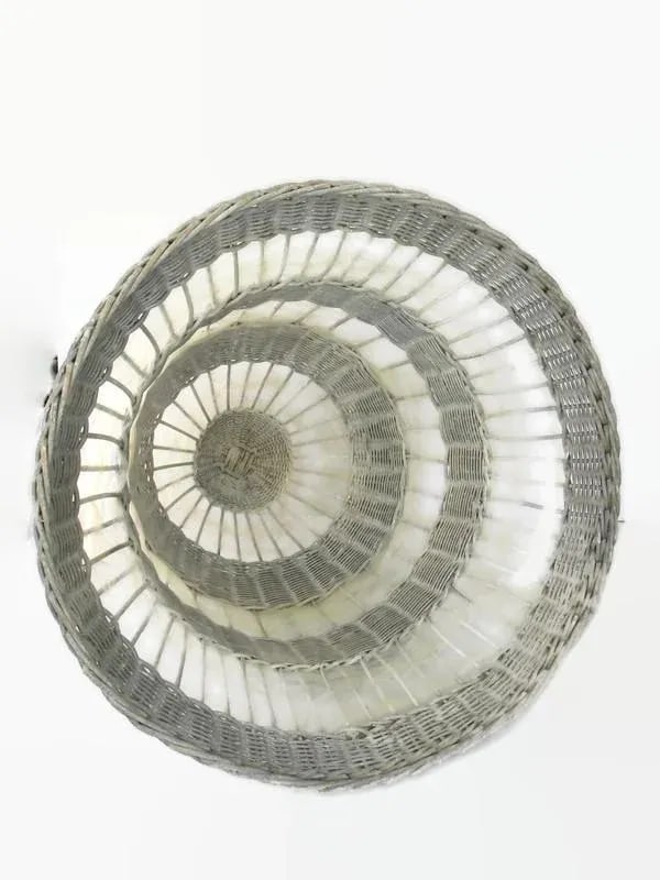 Antique Weathered Silver Wicker Bell by Art Rattan Works - 8