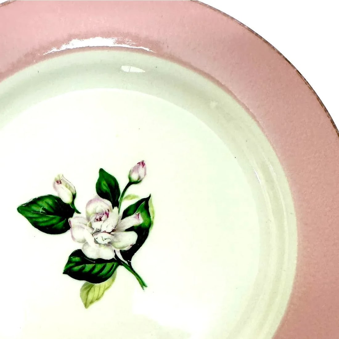 Quaint Vintage Rose Motif Porcelain Side Plates - Set of 4 - 2