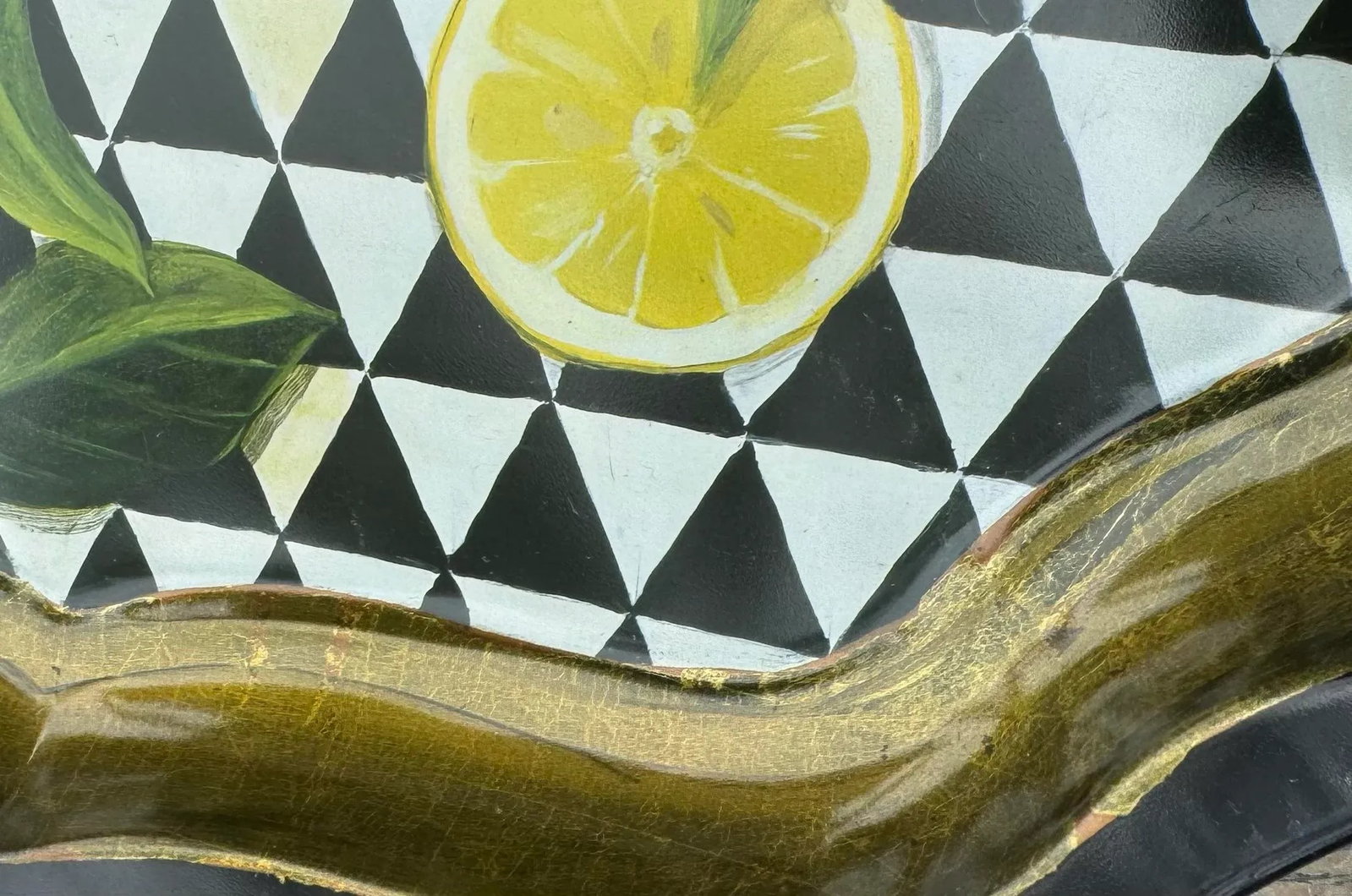 Hand Painted Lemon Tray - 3