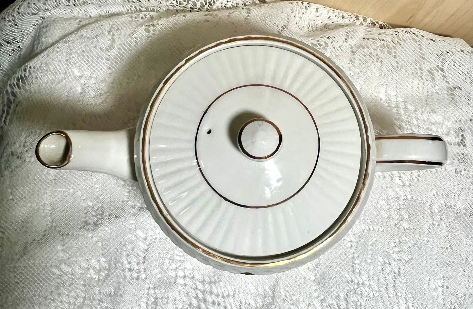 1970s Wood & Sons England Ellgreave a Div. Tea Pot, Ribbed, Pin Rose and Multifloras - 5