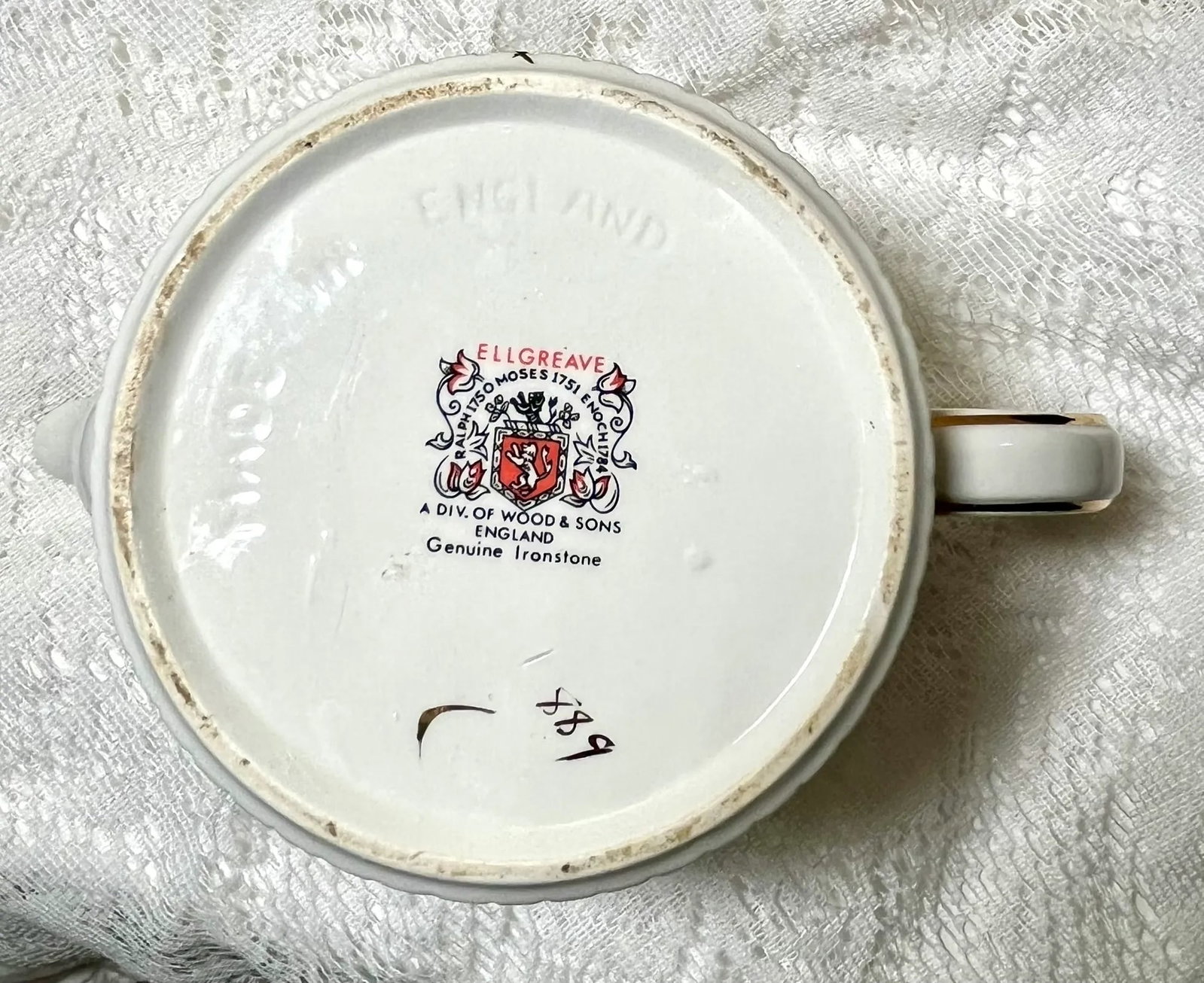 1970s Wood & Sons England Ellgreave a Div. Tea Pot, Ribbed, Pin Rose and Multifloras - 7