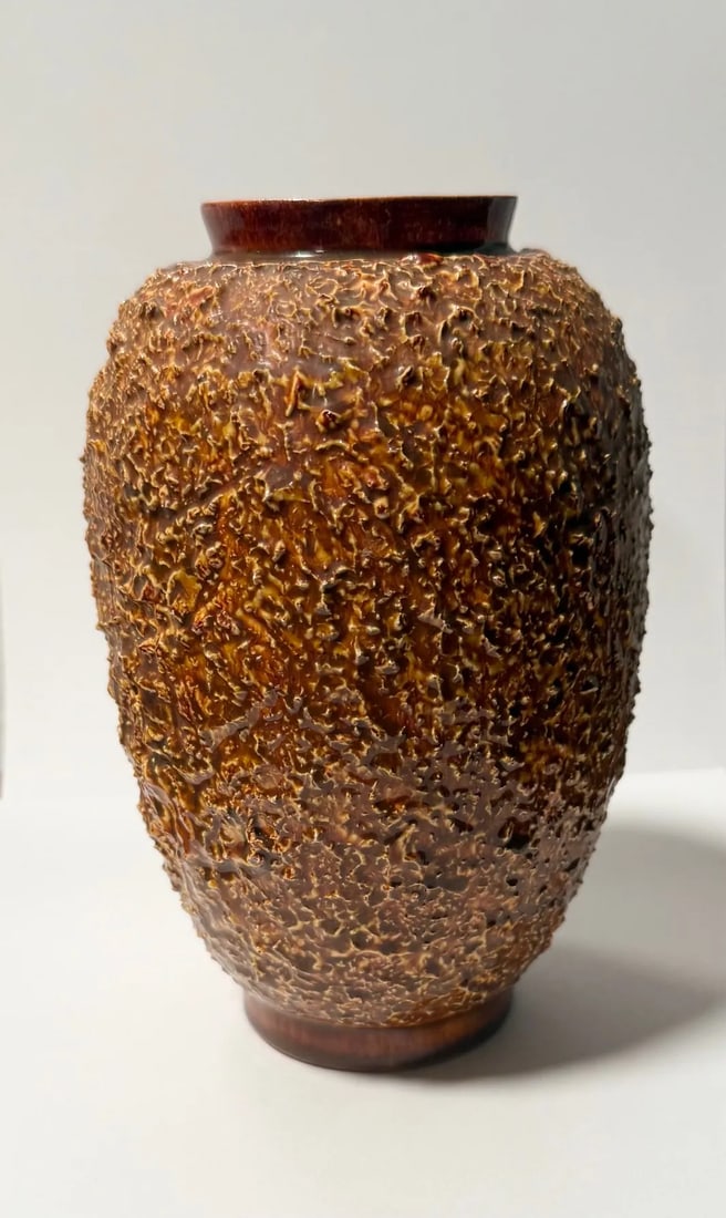 1970s Rust Studio Pottery Vase - 2