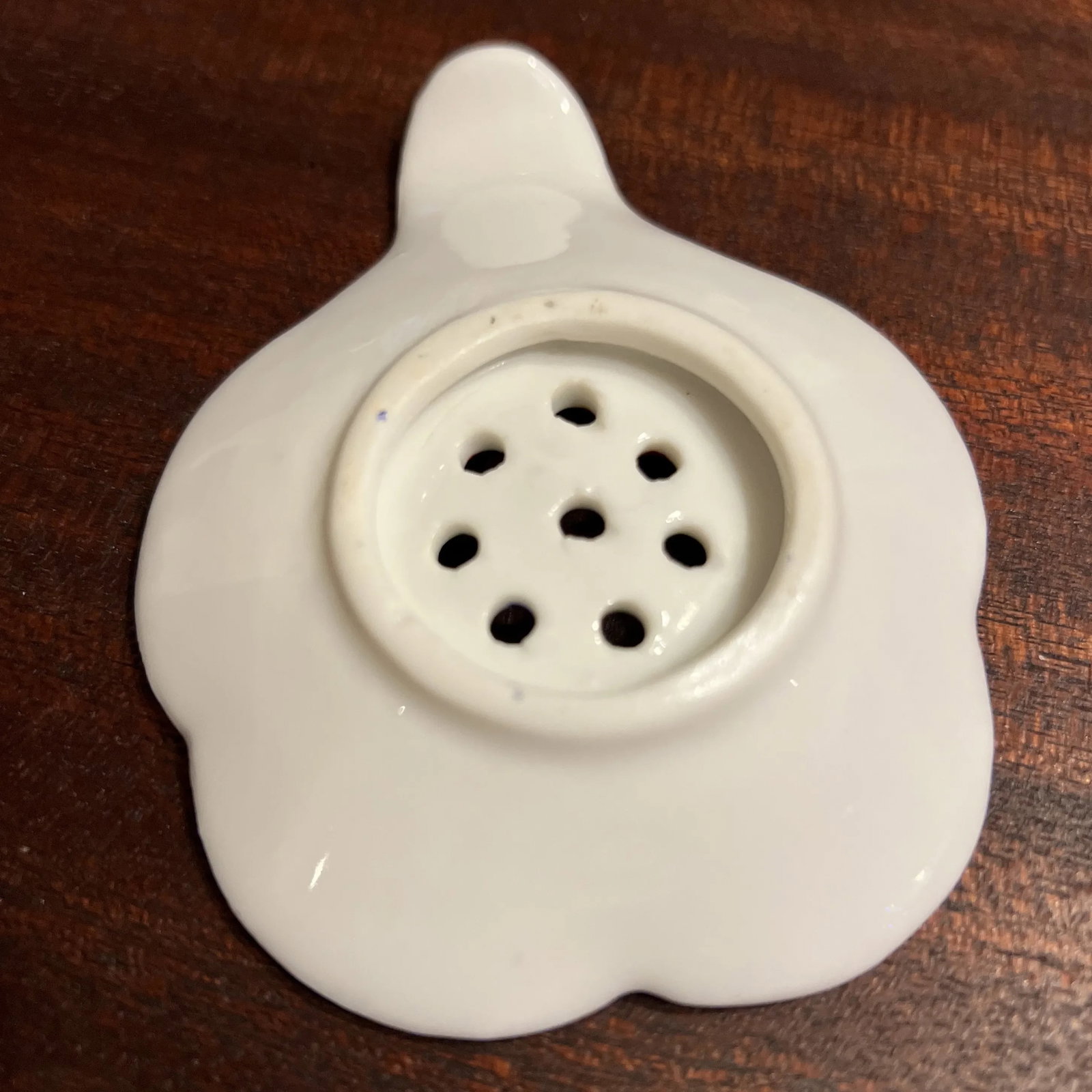 Vintage 1980s Hand Painted Cobalt Blue Tea Strainer - 6