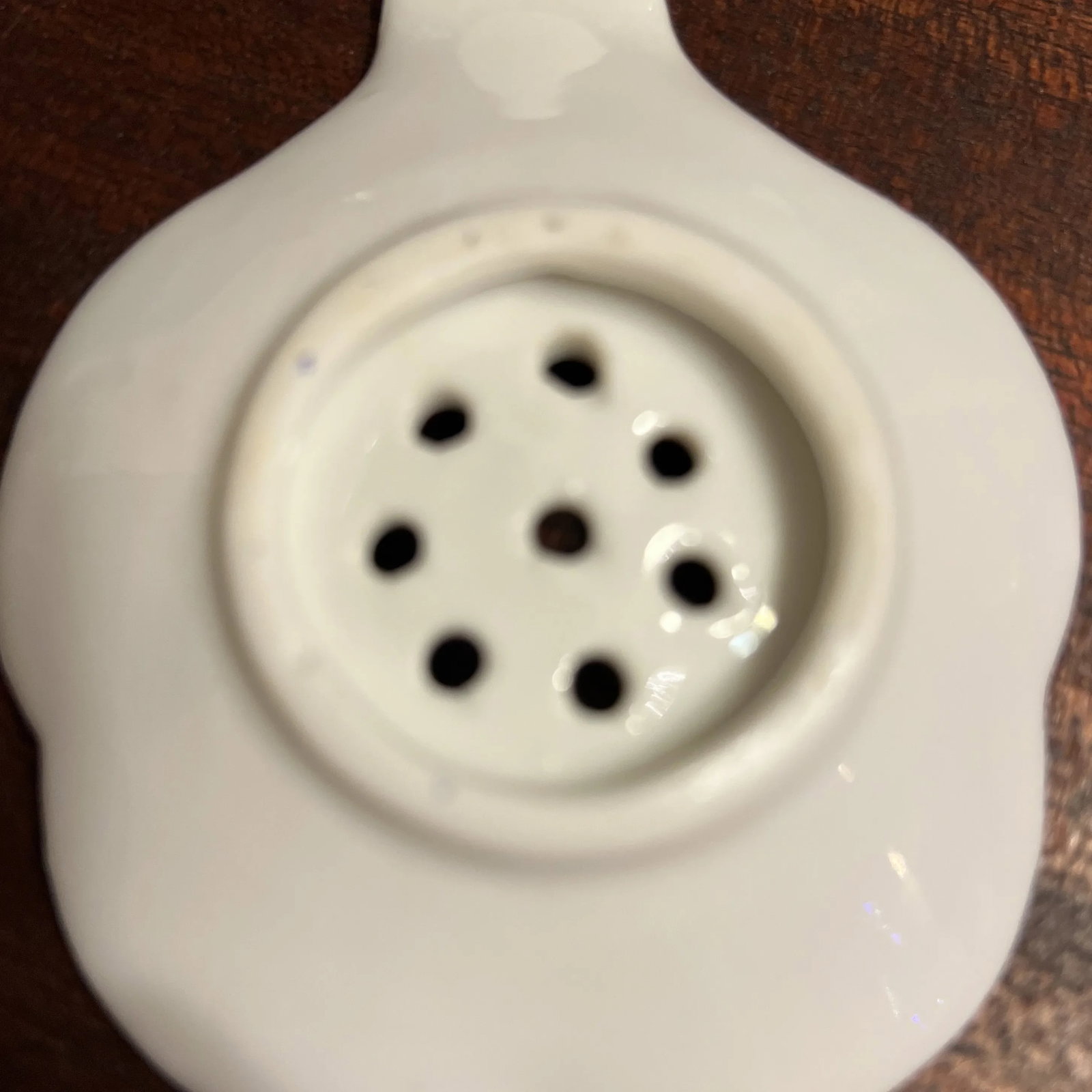 Vintage 1980s Hand Painted Cobalt Blue Tea Strainer - 7