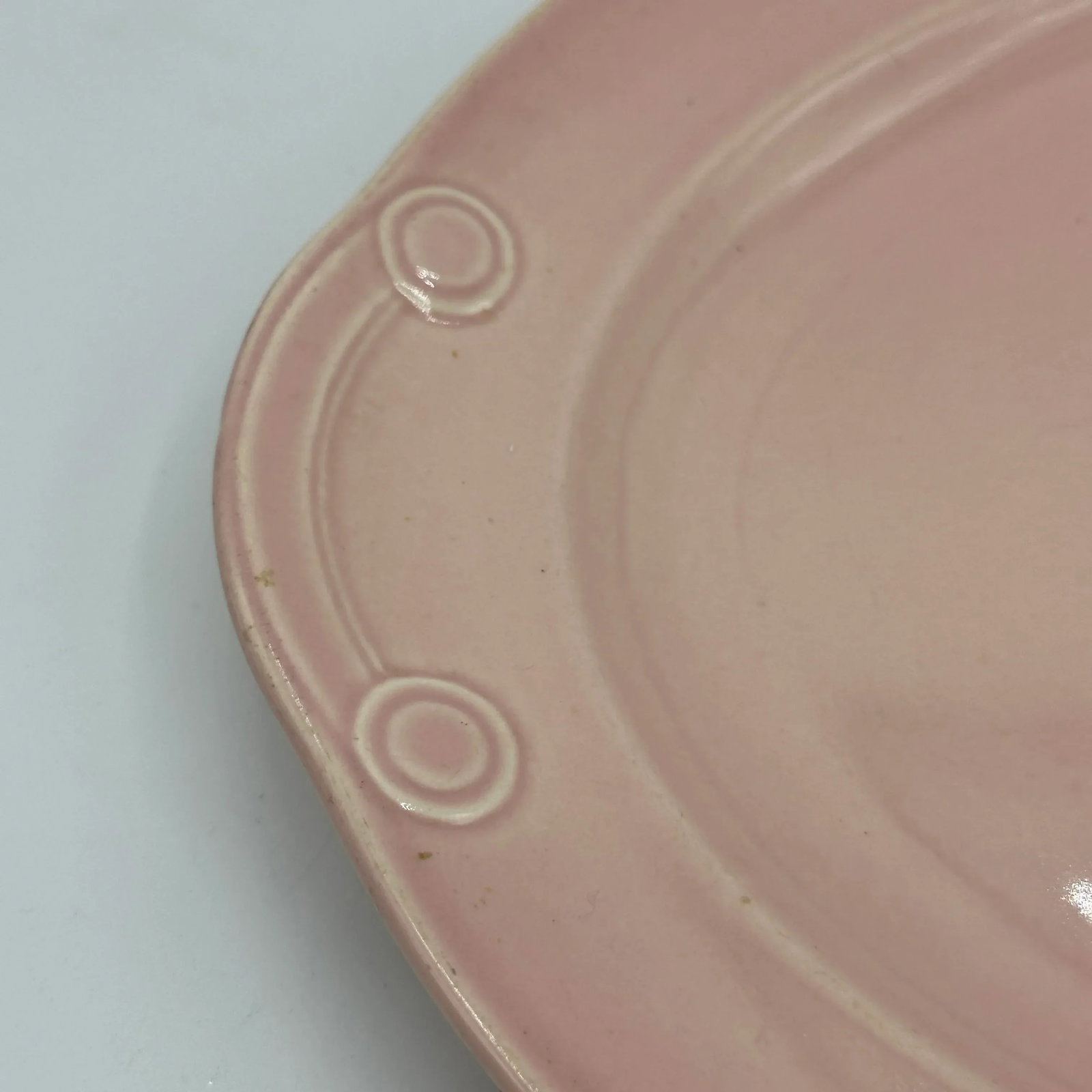 Early 20th Century Platter in Pastel Pink Luray Pattern Deco Style Tst Taylor Smith Taylor - 3