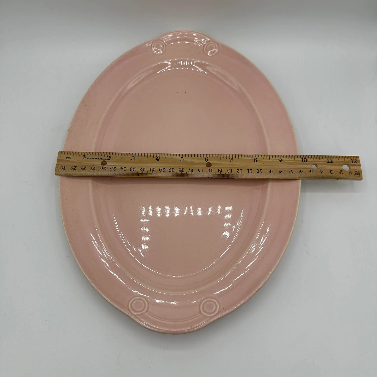 Early 20th Century Platter in Pastel Pink Luray Pattern Deco Style Tst Taylor Smith Taylor - 4