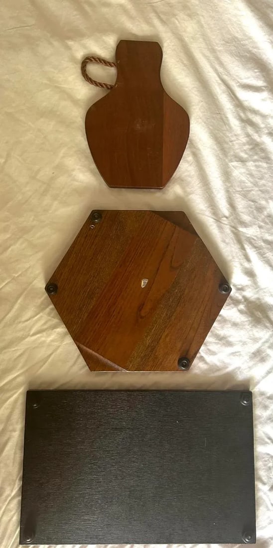Mid 20th Century French Wood and Tile Charcuterie Boards- Set of 4 - 7