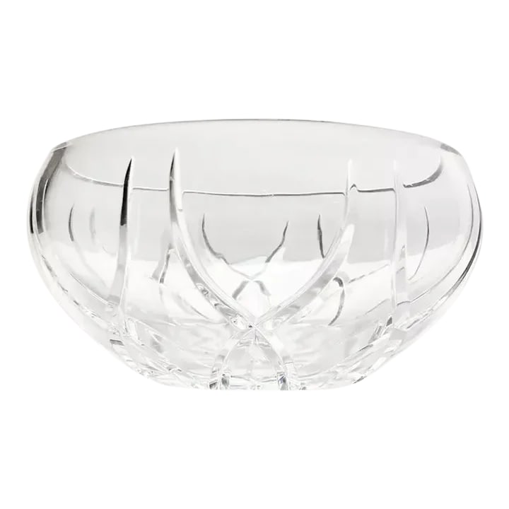 1990s Contemporary Crystal Serving Decorative Bowl Wishbone & X Cuts: 1990s Contemporary Crystal Serving Decorative Bowl 7 1/2" Wishbone & X Cuts Excellent condition. No chips, cracks, or fleabites. Length 7 1/2" Height 3 3/4" Weight 3.9 lbs Circa 1990s Condition: